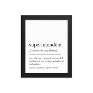 Superintendent Gift, Superintendent Wall Art, Cadeau voor Superintendent, Superintendent Wall Decor, Superintendent Art Print