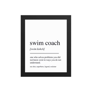 Swim Coach Gift, Swim Coach Wall Art, Gifts For Swim Coach, Swim Coach Retirement Gift, Swim Coach Thank You Gift, Swim Coach Appreciation