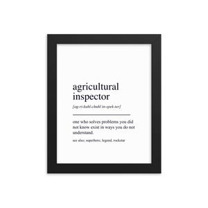 Agricultural Inspector Gift, Agricultural Inspector Wall Art, Gifts For Agricultural Inspector, Agricultural Inspector Wall Decor
