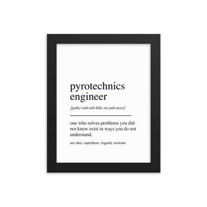 Presente de engenheiro pirotécnico, arte de parede de engenheiro pirotécnico, presentes para engenheiro pirotécnico, decoração de parede de engenheiro pirotécnico