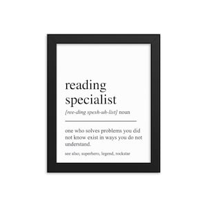 Lesespezialist Geschenk, Lesespezialist Wandkunst, Geschenke für Lesespezialist, Lesespezialist Ruhestandsgeschenk