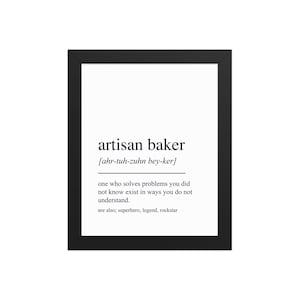 Arte mural imprimible de panadero artesano: decoración rústica de cocina, regalo para panaderos y amantes de la gastronomía