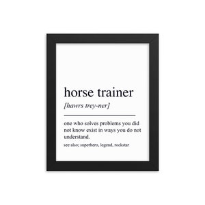 Regalo de entrenador de caballos, arte de pared de entrenador de caballos, regalos para entrenador de caballos, regalo de jubilación de entrenador de caballos, decoración de pared de entrenador de caballos