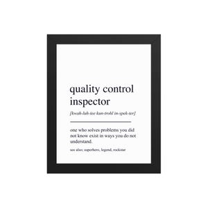 Quality Control Inspector Gift, Quality Control Inspector Wall Art, Gifts For Quality Control Inspector,  Retirement Gift, Thank You Gift