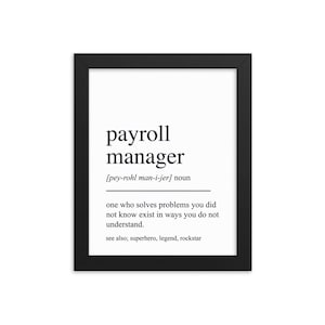 Cadeau pour gestionnaire de paie, oeuvre d'art murale pour gestionnaire de paie, cadeaux pour gestionnaire de paie, cadeau de retraite pour gestionnaire de paie, décoration murale pour gestionnaire de paie