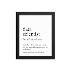 Regalo de científico de datos, arte de pared de científico de datos, regalos para científico de datos, decoración de pared de científico de datos, decoración de oficina de científico de datos