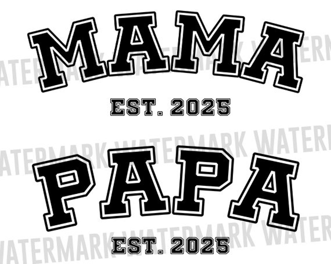 Papa Mama Est 2025 Svg, Pregnancy Announcement Svg, New Dad Est 2025