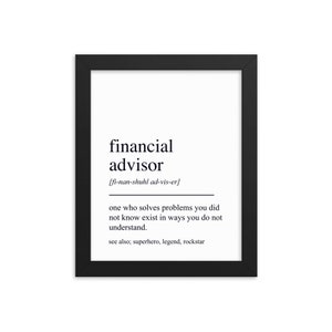 Regalo de asesor financiero, arte de pared de asesor financiero, regalos para asesor financiero, decoración de pared de asesor financiero, impresión de arte de asesor financiero