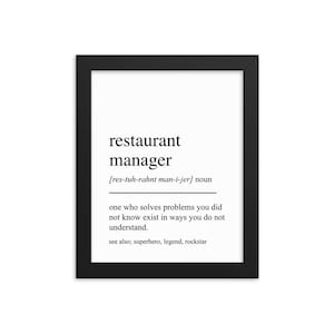 Cadeau pour directeur de restaurant, art mural pour directeur de restaurant, cadeaux pour directeur de restaurant, cadeau de retraite pour directeur de restaurant, art mural de bureau