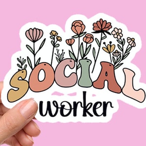 Autocollants de travailleur social, cadeau de travailleur social, cadeau pour travailleur social, autocollant de santé mentale, cadeau de thérapeute, autocollant de bouteille d'eau