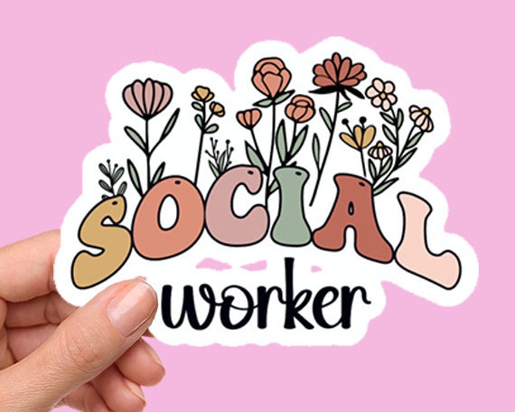 Social Worker Stickers, Social Worker Gift, Gift For Social Worker, Mental Health Sticker, Therapist Gift, Water Bottle Sticker