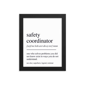 Veiligheidscoördinator cadeau, veiligheidscoördinator kunst aan de muur, geschenken voor veiligheidscoördinator, veiligheidscoördinator pensioencadeau
