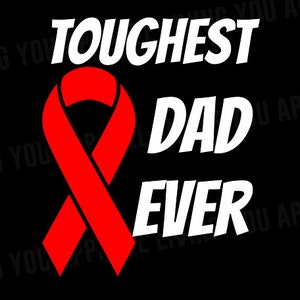 Toughest Dad Ever Stroke Ribbon Png, Stroke Survivor Png, Stroke Awareness Png, Stroke Awareness Month, Stroke Ribbon Png, Red Ribbon Png