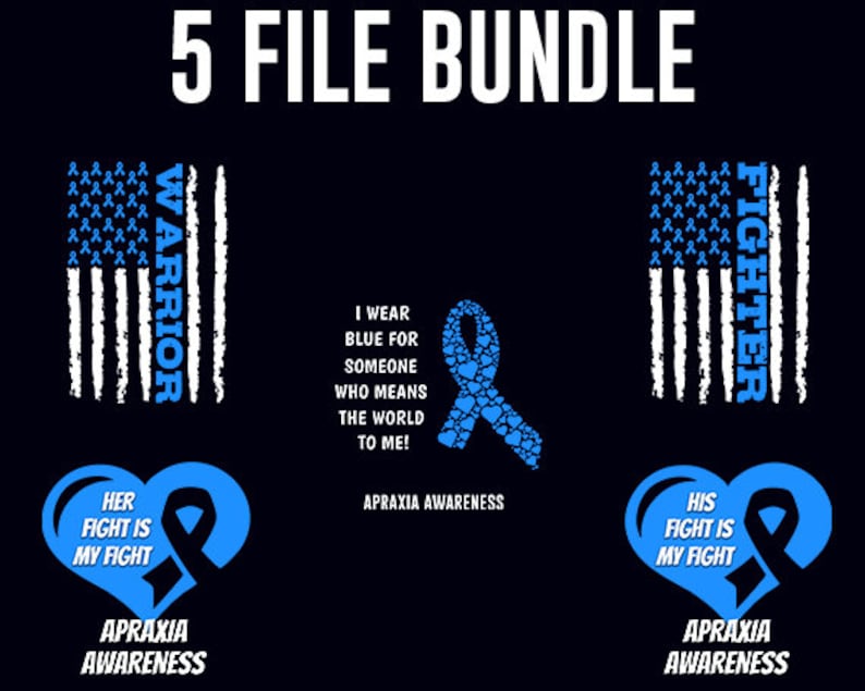 Apraxia Png Bundle, Apraxia Awareness, Blue Ribbon, Speech Therapy ...