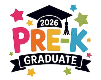Pre-K Graduate 2026 Sublimation PNG – Colorful Preschool Graduation Design for Kids