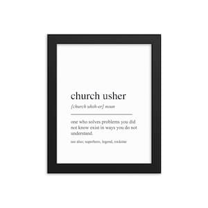 Regalo de Usher de la Iglesia, Arte de la pared del Usher de la Iglesia, Regalos para el Usher de la Iglesia, Decoración de la pared del Usher de la Iglesia, Impresión de arte del Usher de la Iglesia, Apreciación del Usher de la Iglesia