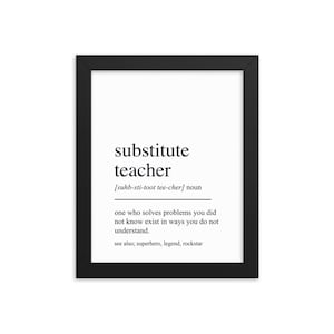 Substitute Teacher Gift, Substitute Teacher Wall Art, Gifts For Substitute Teacher, Substitute Teacher Retirement Gift
