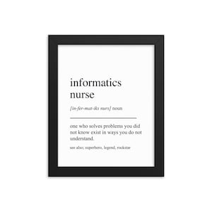 Cadeau infirmière informatique, art mural infirmière informatique, cadeaux pour infirmière informatique, décoration murale infirmière informatique, impression d'art infirmière informatique