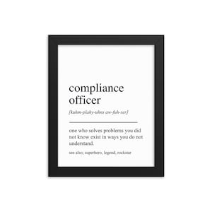Prezent dla Compliance Officer, Compliance Officer Wall Art, Prezenty dla Compliance Officer, Compliance Officer Wall Decor, Prezent z podziękowaniami