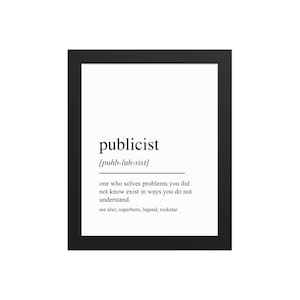 Arte murale stampabile per pubblicisti: regalo di arredamento per ufficio chic per professionisti delle pubbliche relazioni e guru dei media