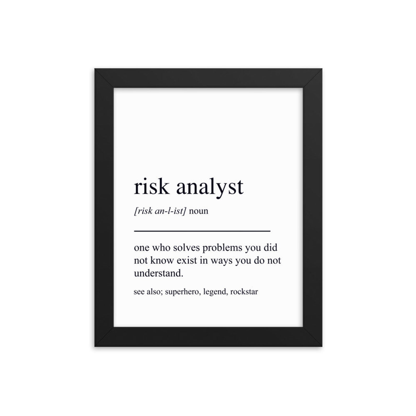 Risk Analyst Gift, Risk Analyst Wall Art, Gifts for Risk Analyst, Risk ...