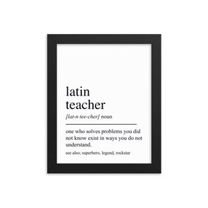 Cadeau professeur de latin, art mural professeur de latin, cadeaux pour professeur de latin, cadeau de retraite de professeur de latin, cadeau de remerciement pour professeur de latin