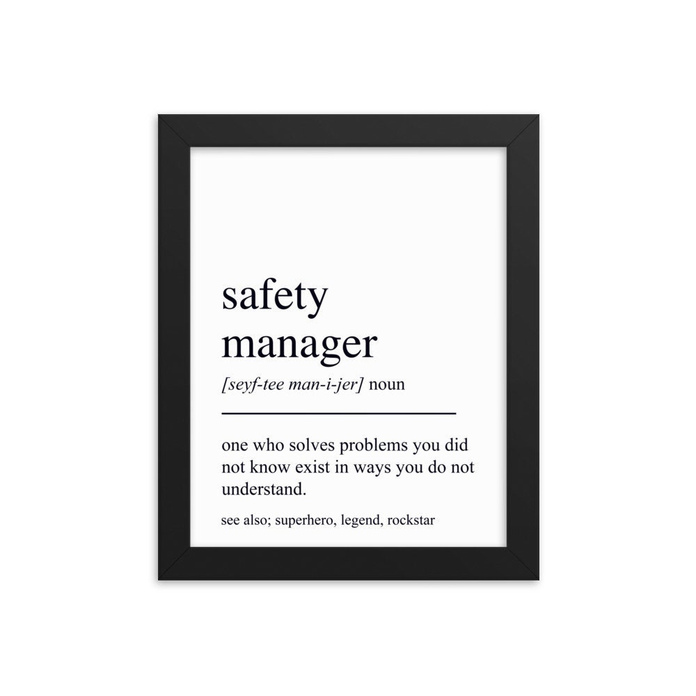 Safety Manager Gift, Safety Manager Wall Art, Gifts For Safety Manager, Safety Manager Retirement Gift, Safety Manager Office Wall Decor