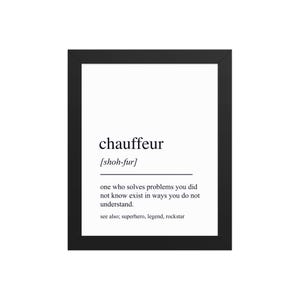 Chauffeur Gift, Chauffeur Wall Art, Gifts For Chauffeur, Chauffeur Retirement Gift, Chauffeur Thank You Gift, Chauffeur Appreciation