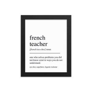 Cadeau Franse leraar, kunst aan de muur leraar Franse, cadeaus voor leraar Frans, cadeau Franse leraar pensionering, cadeau Franse leraar waardering cadeau