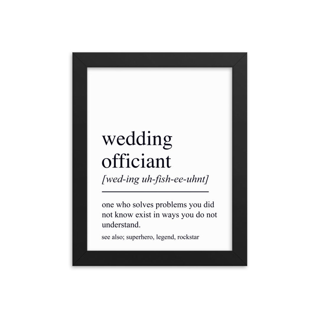 Wedding Officiant Gift, Wedding Officiant Wall Art, Gift for Wedding