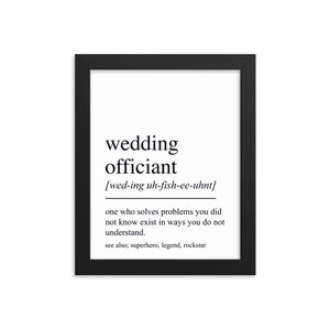 Regalo del oficiante de la boda, arte de la pared del oficiante de la boda, regalo para el oficiante de la boda, decoración de la pared del oficiante de la boda, decoración de la oficina del oficiante de la boda