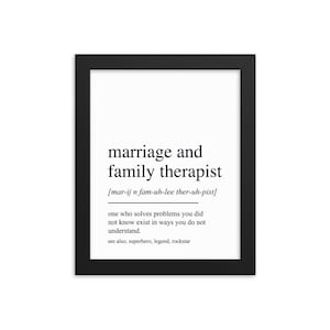 Cadeau huwelijk en gezin therapeut, kunst aan de muur huwelijk en gezin therapeut, cadeaus voor huwelijk en gezin therapeut