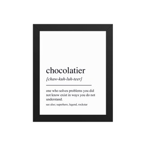 Afdrukbare muurkunst Chocolatier – Lief keukendecor Cadeau voor chocoladeliefhebbers