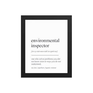 Environmental Inspector Gift, Environmental Inspector Wall Art, Gifts For Environmental Inspector, Retirement Gift, Thank You Gift