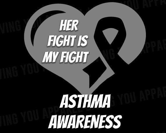 Asthma Png Asthma Awareness Asthma Warrior Gray Ribbon | Etsy