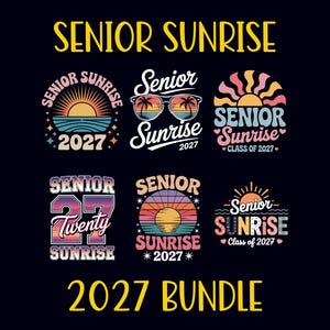 Abschlussjahrgang 2027 – PNG-Bundle | Retro-Sublimationsdruckdesigns für den Jahrgang 2027 | Digitaler Download zum Ausdrucken