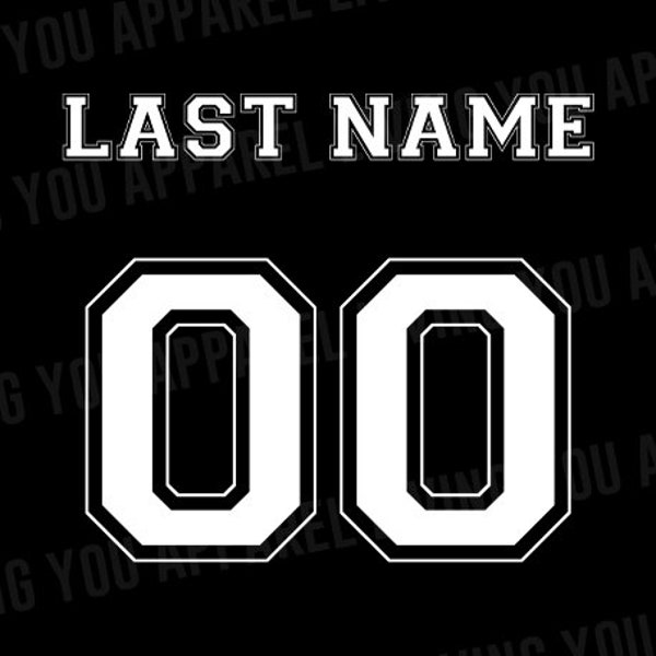 Personalized Jersey Number Png, Jersey Name Png, Jersey Png, Sports Jersey Png, Football Number Png, Digital Download, Last Name Png