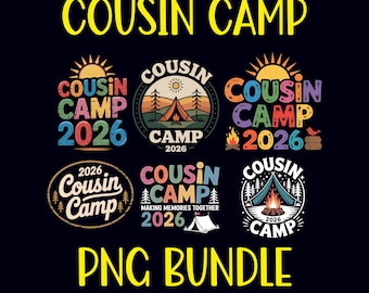 Cousin Camp 2026 PNG Bundle – Family Reunion Sublimation Design Set for Matching Shirts