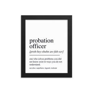 Cadeau agent de probation, art mural agent de probation, cadeaux pour agent de probation, cadeau de retraite d'agent de probation, déco agent de probation