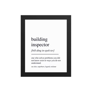 Building Inspector Gift, Building Inspector Wall Art, Gifts For Building Inspector, Retirement Gift, Thank You Gift, Appreciation Gift