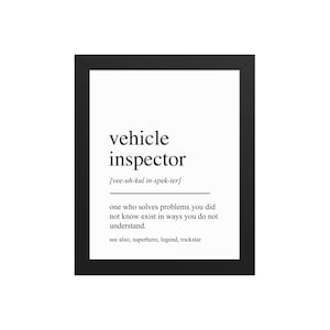 Vehicle Inspector Gift, Vehicle Inspector Wall Art, Gifts For Vehicle Inspector, Retirement Gift, Thank You Gift, Appreciation Gift