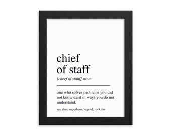 Chief Of Staff Gift, Chief Of Staff Wall Art, Gifts For Chief Of Staff, Chief Of Staff Retirement Gift, Chief Of Staff Office Decor