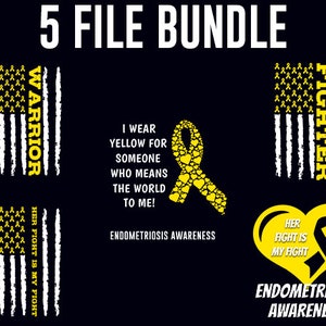 Endometriosis Png Bundle, Endometriosis Awareness, Endometriosis Month, Yellow Ribbon, Endometriosis Walk