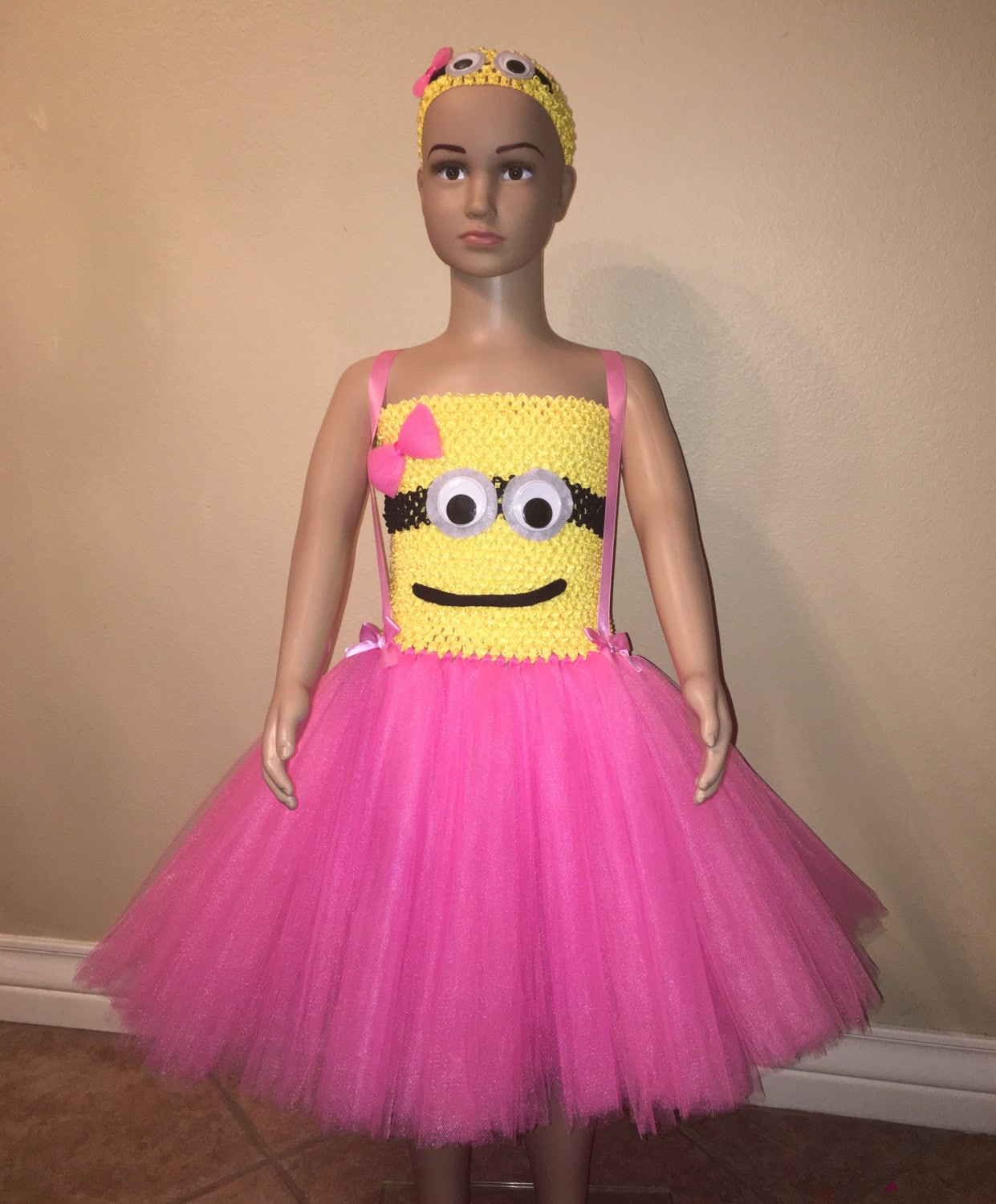 open lace back dress Twirl in Minion Style: Despicable Me 4 Always Popping Girls' Bamboo Short  Sleeve Dress