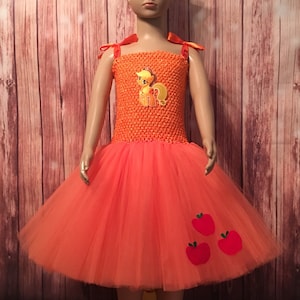 Applejack My Little Pony Inspired Tutu/Applejack Halloween Costume/Applejack Birthday Dress Plus Matching Headband With Ears & Hat.