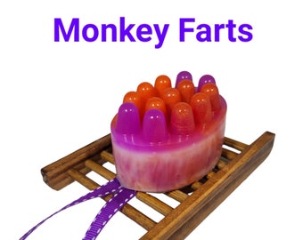 Glycerin Soap - Monkey Farts - Fruity Fragrance - Massage Bars on A Rope