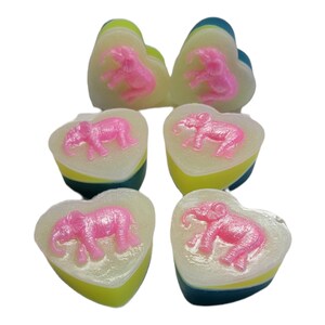 Gender Reveal - Baby Shower Soaps - Baby Elephant Soaps - Heart Soaps  - SET of 10
