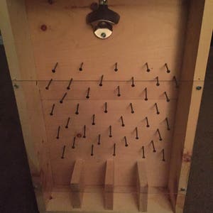 Homemade Rustic Novelty Bottlecap Plinko Drinking Game