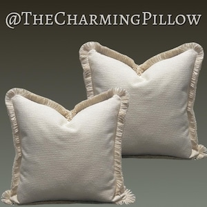 Cream Beige Fringed Textured Decorative Pillow Cover