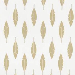 Feather Silhouette White Athena Gold Decorative Throw Pillow Cover